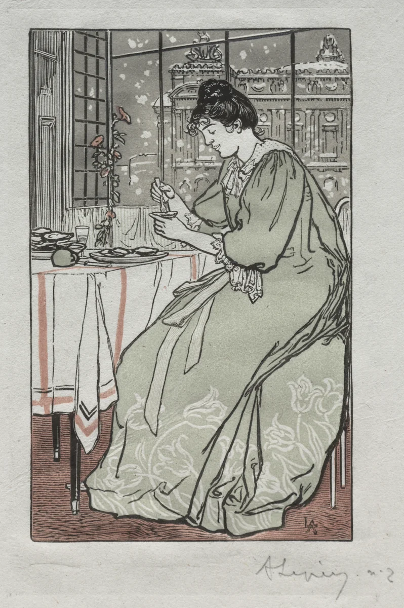 Paris Almanac, 1897: Winter by Auguste Louis Lepère, print, 1897