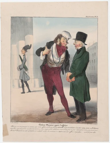 Plate 13: Robert Macaire, business agent, from 'Caricaturana,' published in Les Robert Macaires by Honoré Daumier, print, 1838