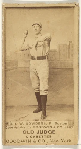 Sowders, Pitcher, Boston, from the Old Judge series (N172) for Old Judge Cigarettes by Goodwin & Company, photograph, 1887