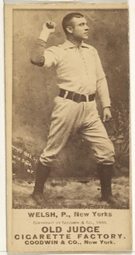 Michael "Mickey" Francis Welch, Pitcher, New York, from the Old Judge series (N172) for Old Judge Cigarettes by Goodwin & Company, photograph, 1888
