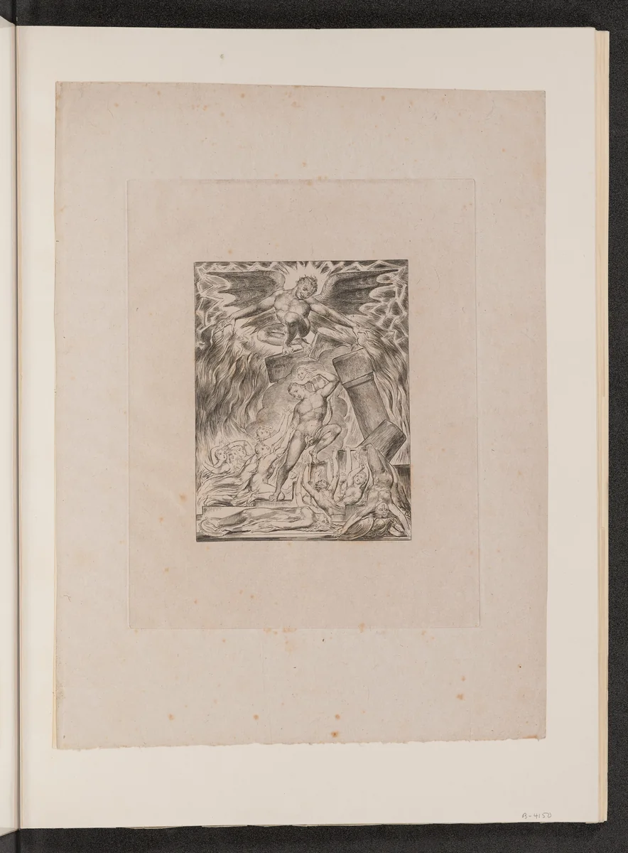 Job's Sons and Daughters Overwhelmed by Satan by William Blake, portfolio, 1825