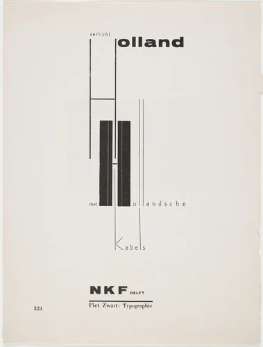 Verlicht Holland met Hollandsche Kabels, NKF Delft (Illuminate Holland with Dutch Cables, NKF Delft) (Advertisement for NKF) by Piet Zwart, design, 1926