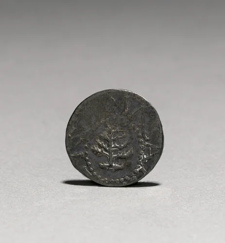 Pine Tree Three Pence (obverse) by John Hull, metalwork, 1652