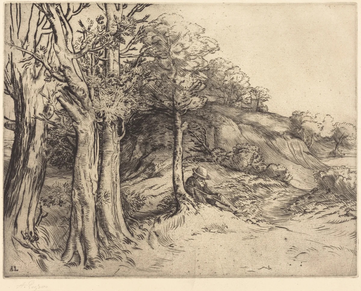 Solitude (Solitude (Paysage)) by Alphonse Legros, print, 1837-1911
