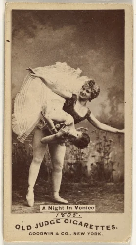 A Night in Venice, from the Actors and Actresses series (N171) for Old Judge Cigarettes by Goodwin & Company, photograph, 1886-1890