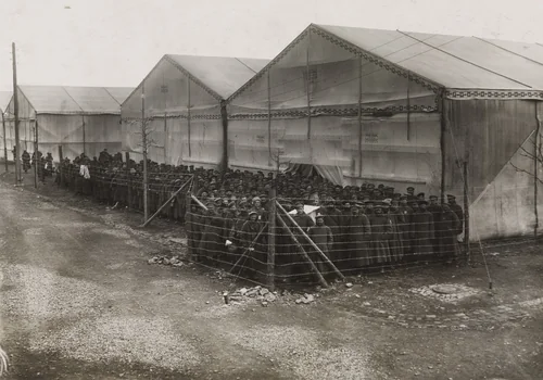 Russian Captives in German Barracks by Henry Ruschin, photograph, 1915