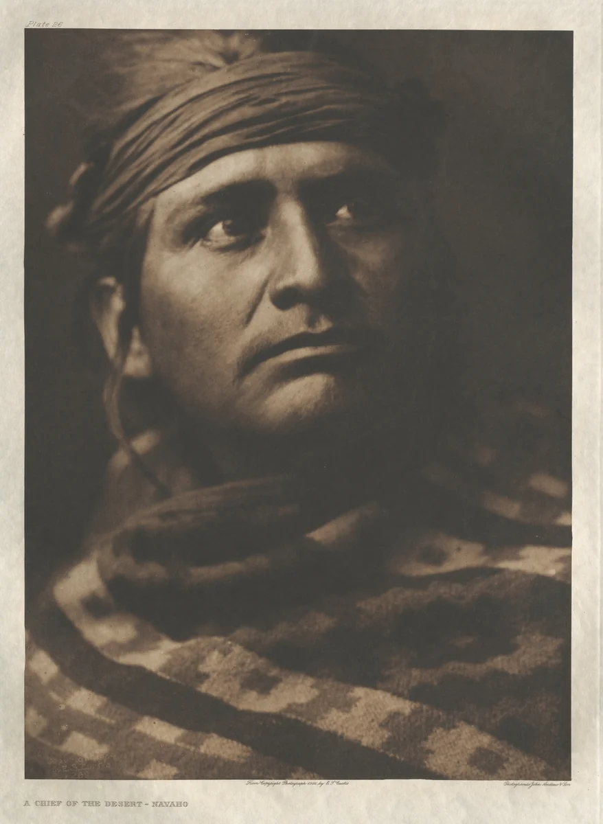 Portfolio I, Plate 26: A Chief of the Desert-Navaho by Edward Curtis, other, 1904