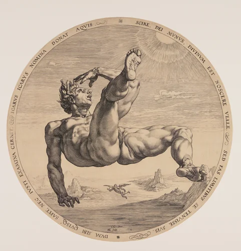 Icarus, from The Four Disgracers by Hendrick Goltzius, print, 1588