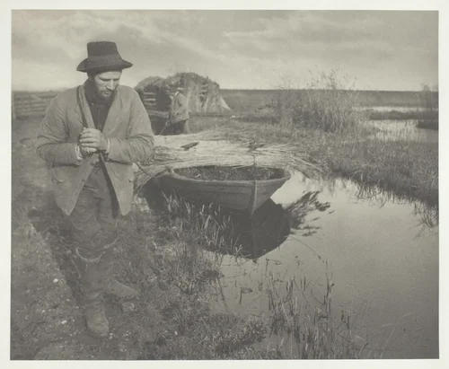 Towing the Reed by Peter Henry Emerson, photograph, 1886
