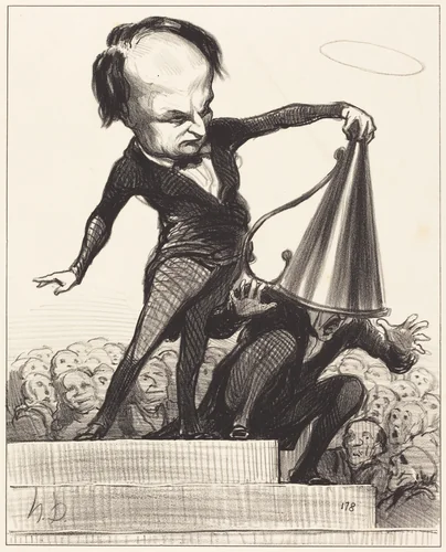 Une Gloire éteint l'autre by Honoré Daumier, print, 1849