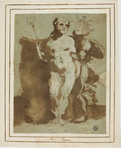 Pagan Child Couple by Domenico Beccafumi, drawing, 1544-1548