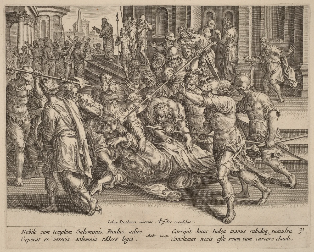 The Arrest of Saint Paul by Philip Galle, print, 1537-1612