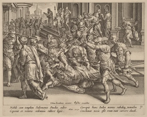 The Arrest of Saint Paul by Philip Galle, print, 1537-1612