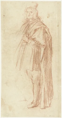 Studie van een staande man by Bernardino Poccetti, drawing, 1604