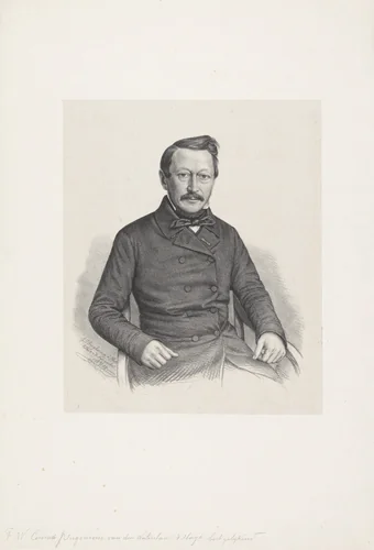 Portret van Frederik Willem Conrad by Johann Peter Berghaus, print, 1852