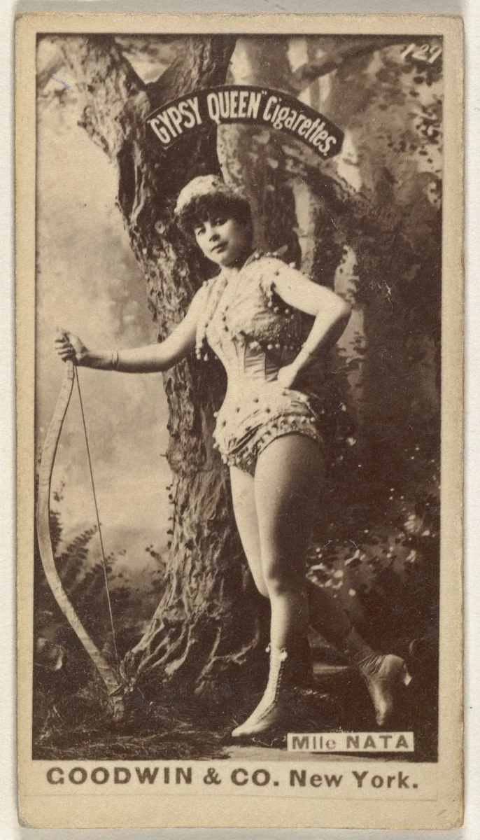 Mlle. Nata, from the Actors and Actresses series (N171) for Gypsy Queen Cigarettes by Goodwin & Company, photograph, 1886-1890