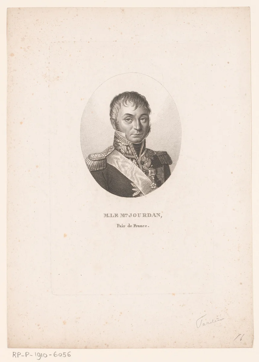 Portret van Jean-Baptiste Jourdan by Ambroise Tardieu, print, 1820-1821