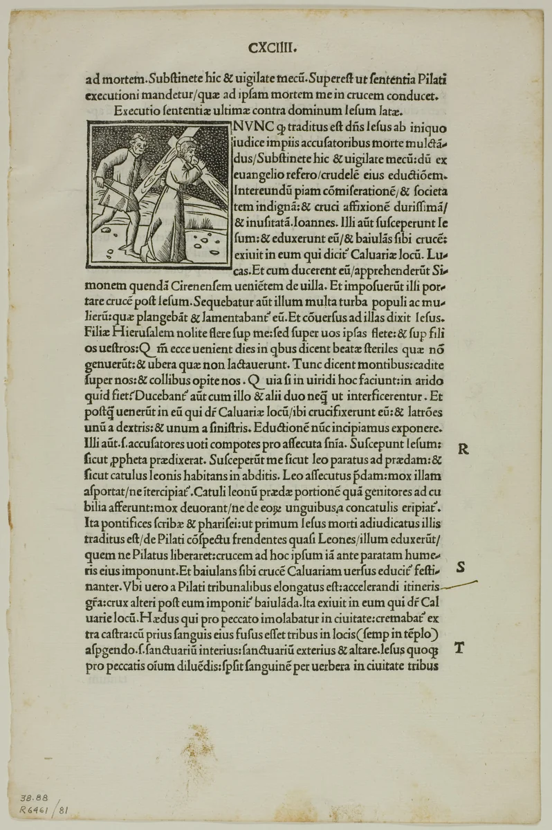 Leaf from Decachordum Christianum by Marco Vigerio, plate 81 from Woodcuts from Books of the XVI Century by Unknown Artist, print, 1507