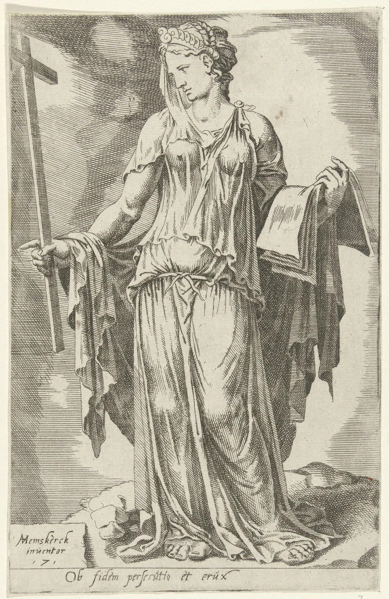 Geloof veroorzaakt vervolging by Dirck Volckertsz. Coornhert, print, 1550