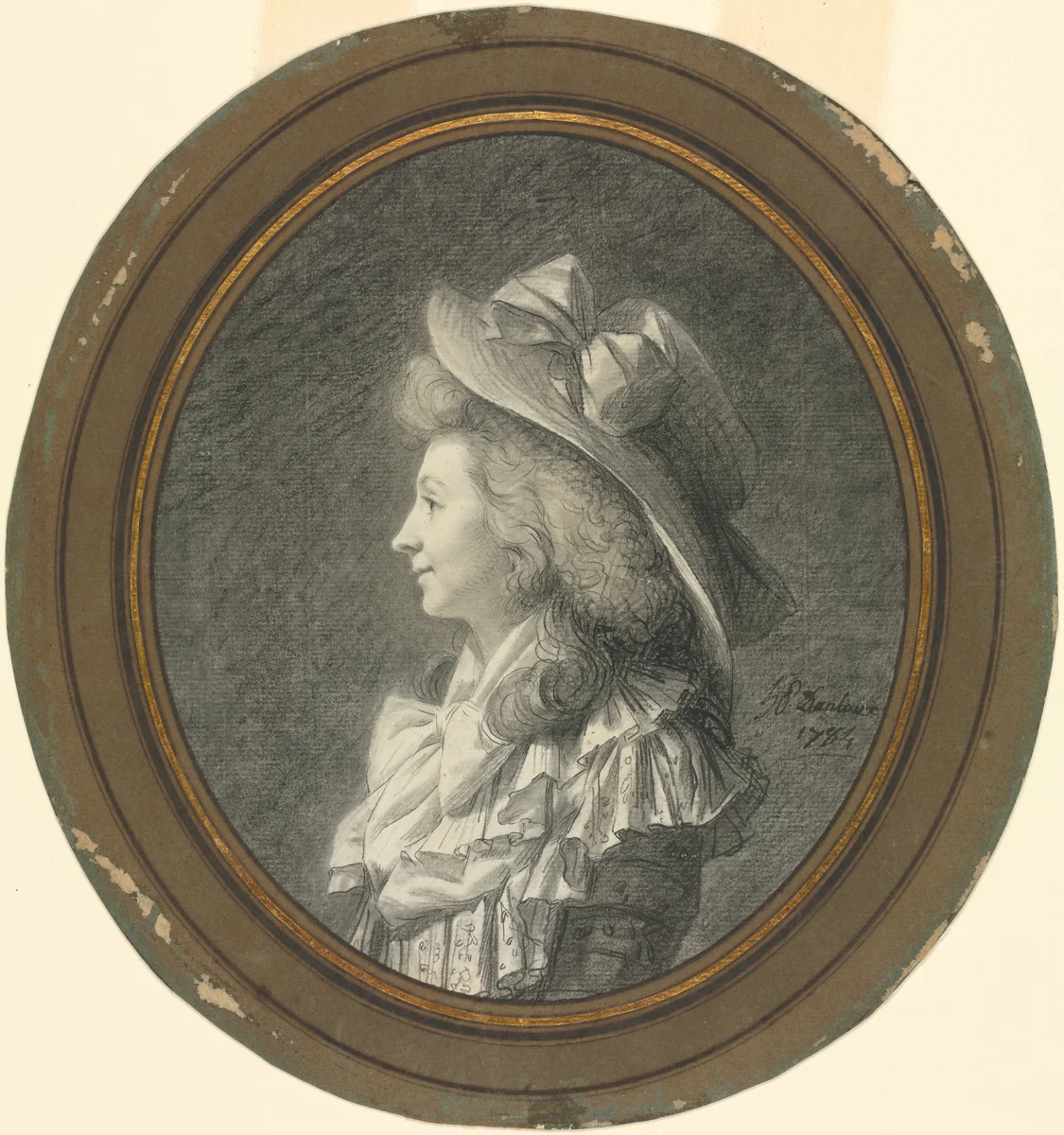 Woman in Profile, Turned to the Left by Henri-Pierre Danloux, drawing, 1784