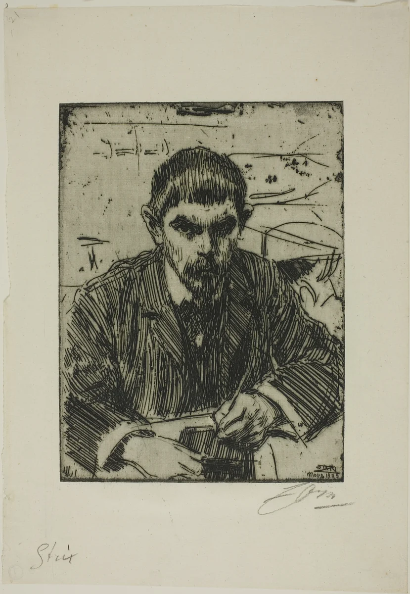 Albert Engström by Anders Zorn, print, 1905