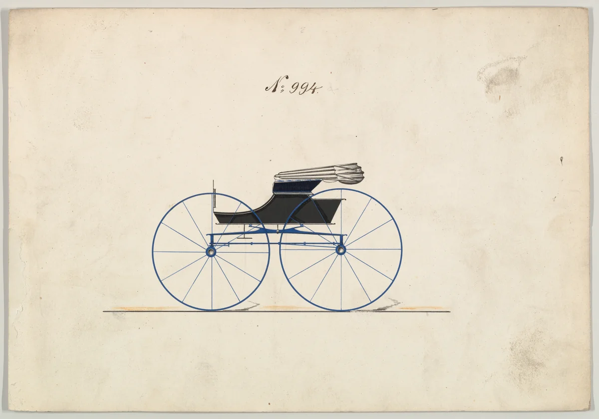 Design for Wagon, no. 994 by Brewster & Co., drawing, 1850-1870