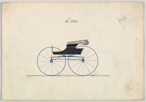 Design for Wagon, no. 994 by Brewster & Co., drawing, 1850-1870
