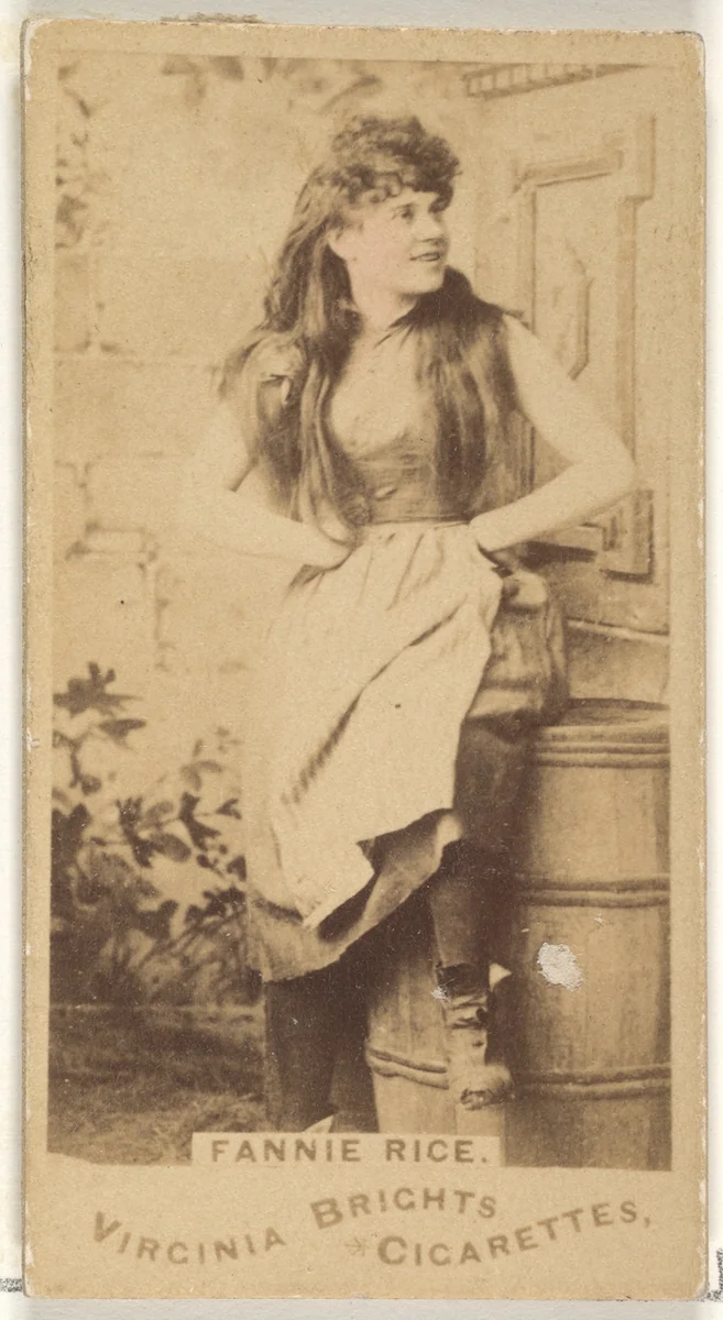 Fanny Rice, from the Actors and Actresses series (N45, Type 1) for Virginia Brights Cigarettes by Allen & Ginter, photograph, 1885-1891