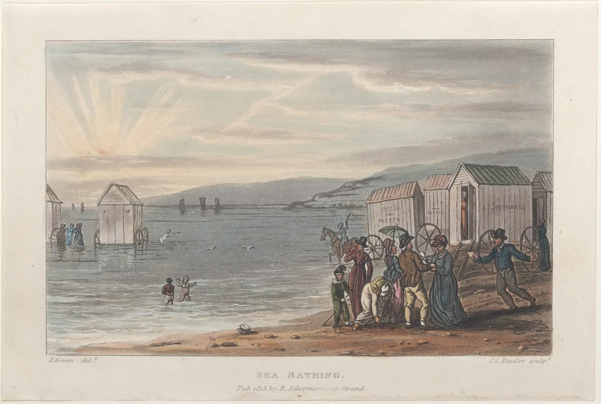 Sea Bathing by Thomas Rowlandson, print, 1813