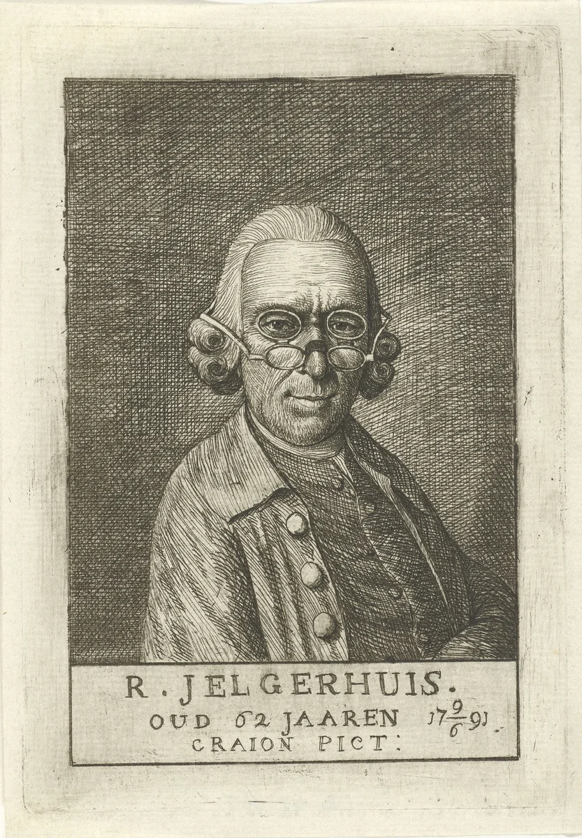 Zelfportret van Rienk Jelgerhuis by Rienk Jelgerhuis, print, 1791