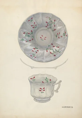 Cup and Saucer by Irene M. Burge, index of american design, 1937