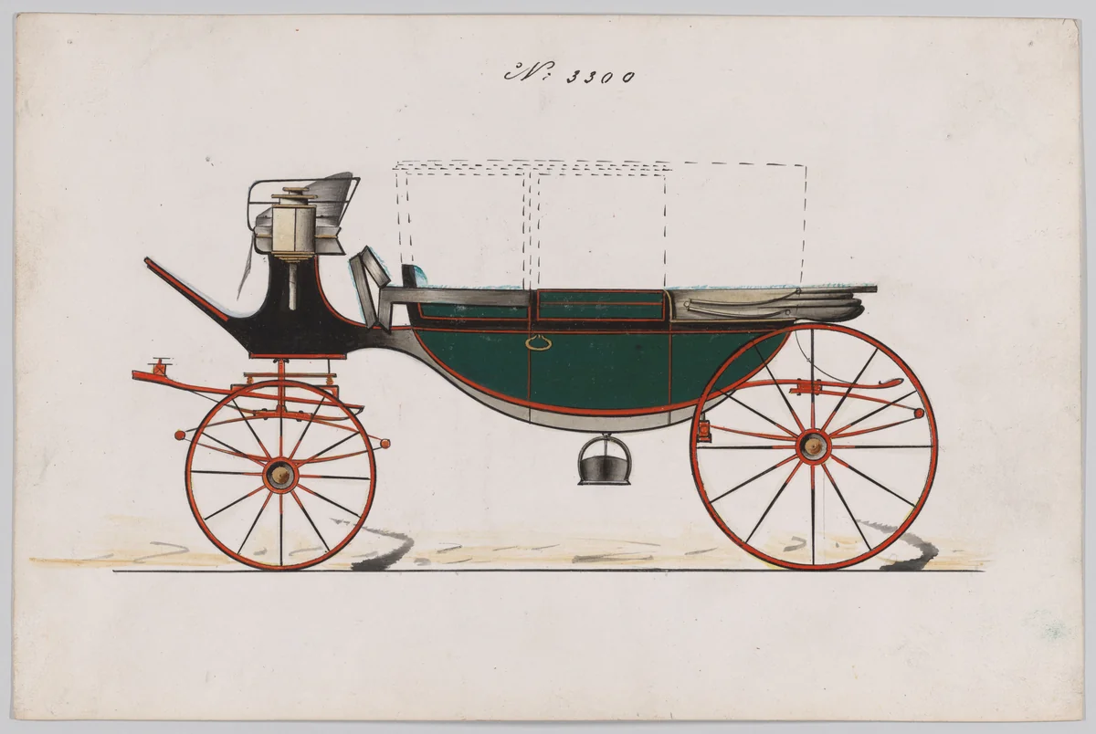 Design for Landau, No. 3300 by Brewster & Co., drawing, 1877