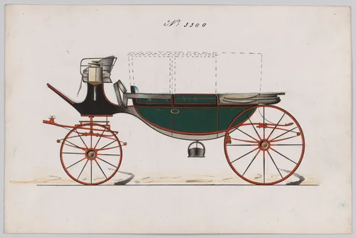 Design for Landau, No. 3300 by Brewster & Co., drawing, 1877