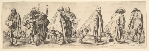 Eight Beggars by Wenceslaus Hollar, print, 1630
