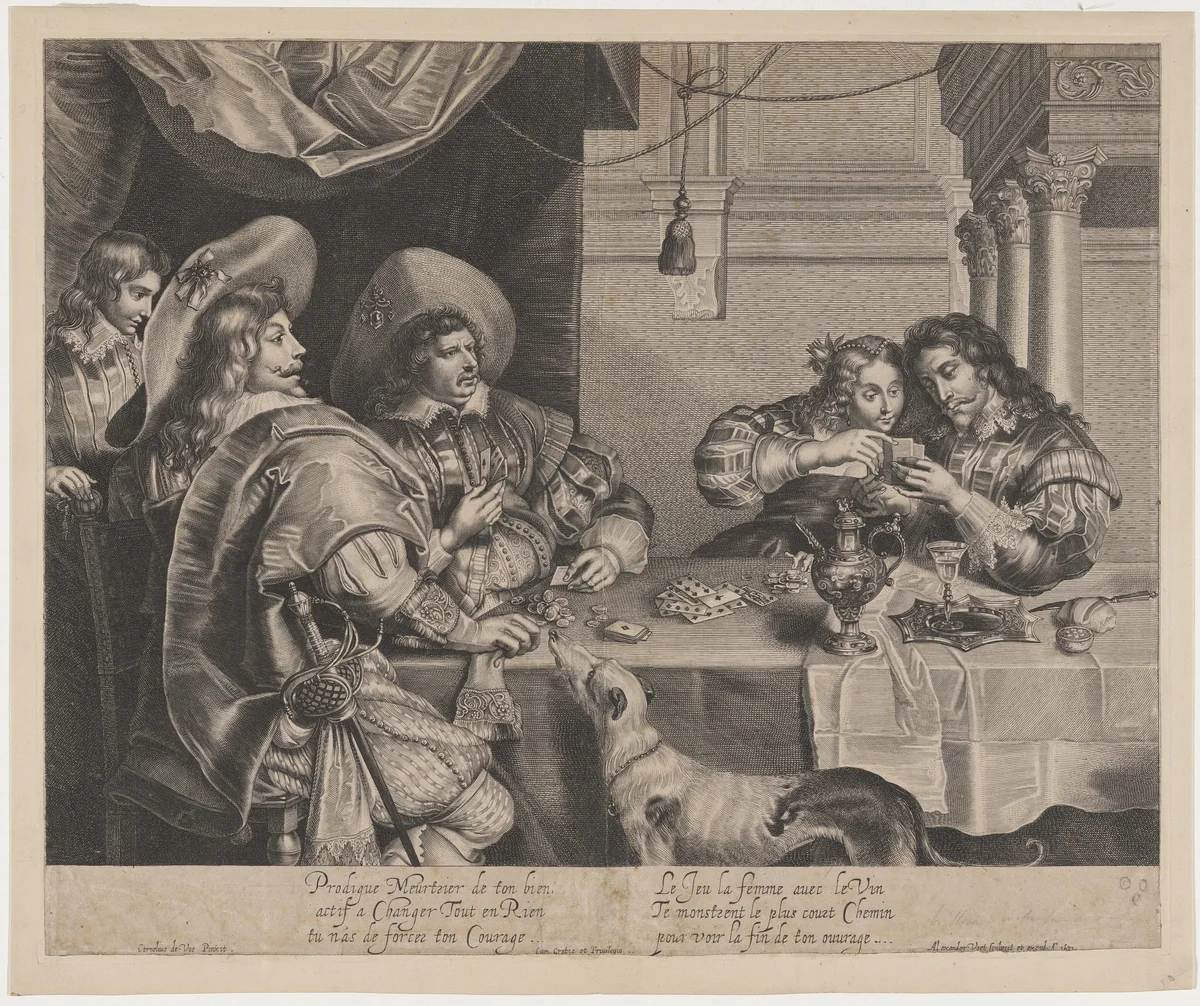 The Card Players by Alexander Voet
Cornelius de Vos, print, 1632
