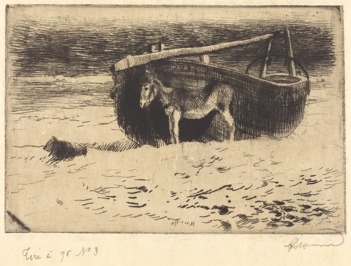 Small Donkey at Berck (Un petit ane à Berck) by Albert Besnard, print, 1897