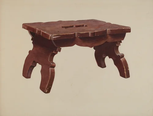 Pine Footstool by Henry Moran, index of american design, 1940