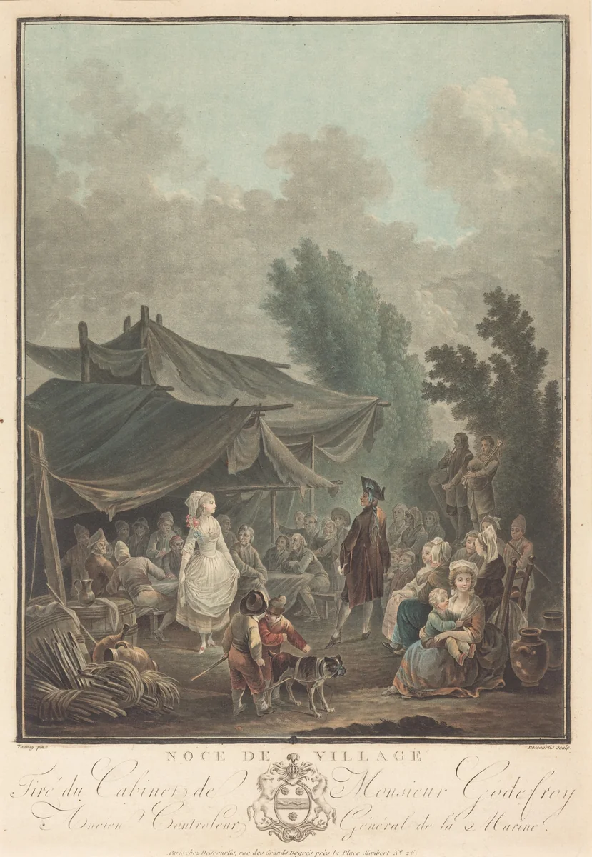 Noce de Village (Village Wedding) by Charles-Melchior Descourtis; Nicolas Antoine Taunay, print, 1785