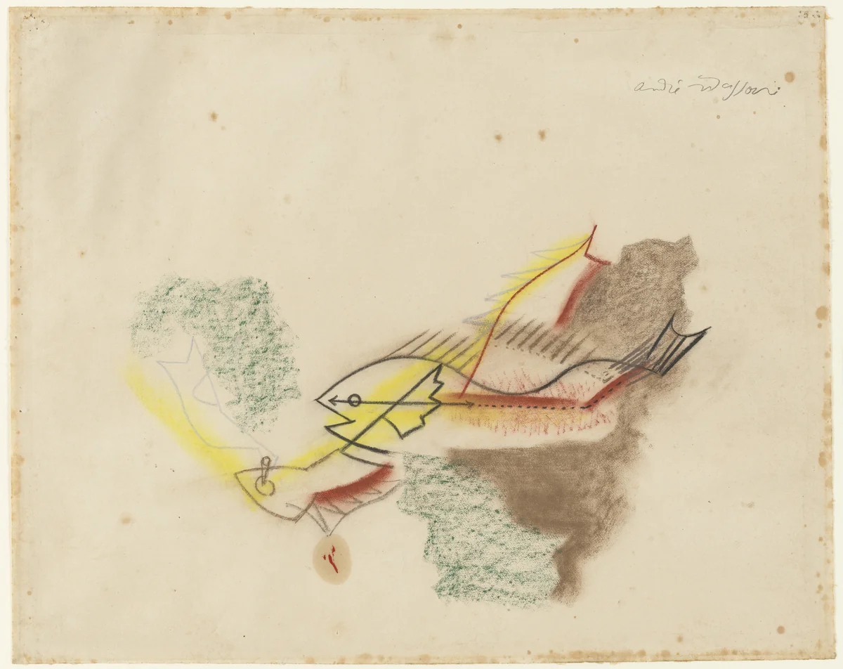 Battle of the Fishes by André Masson, drawing, 1927