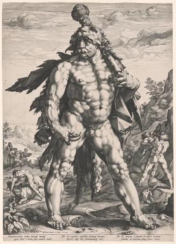 The Great Hercules (Knollenman) by Hendrick Goltzius, print, 1589