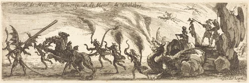 Entry of M. de Couvonge and M. de Chalabre [extra plate] by Jacques Callot, print, 1627