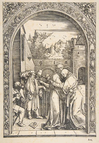 Joachim and Anna at the Golden Gate, from "The Life of the Virgin" by Albrecht Dürer, print, 1504