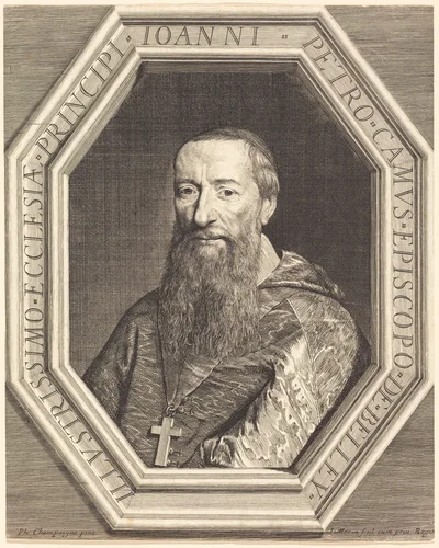 Jean Pierre Camus by Jean Morin; Philippe de Champaigne, print, 1600-1650