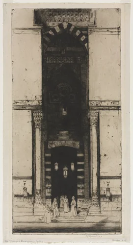 The Mosque Doorway, Cairo by David Young Cameron, print, 1910