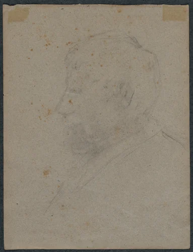 Profile Bust of a Man (verso) by Paul Gauguin, drawing, 1870-1879