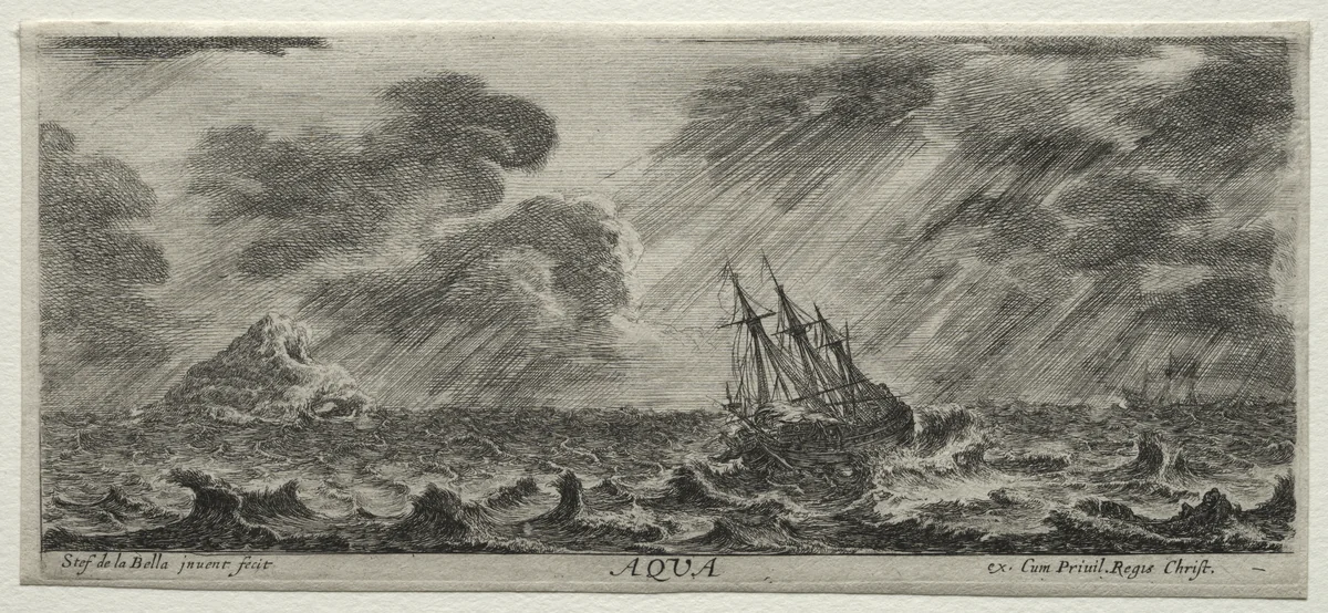 The Four Elements: Aqua by Stefano della Bella, print, 1643-1653