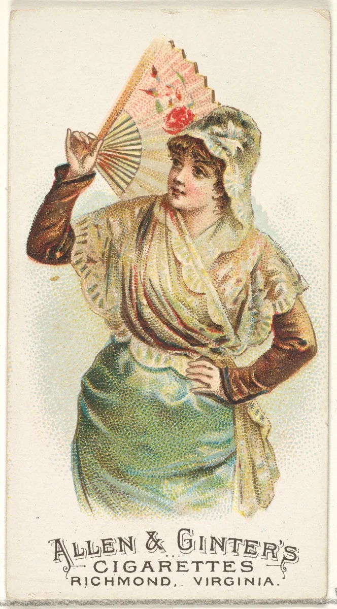 Plate 22, from the Fans of the Period series (N7) for Allen & Ginter Cigarettes Brands by Allen & Ginter, print, 1889