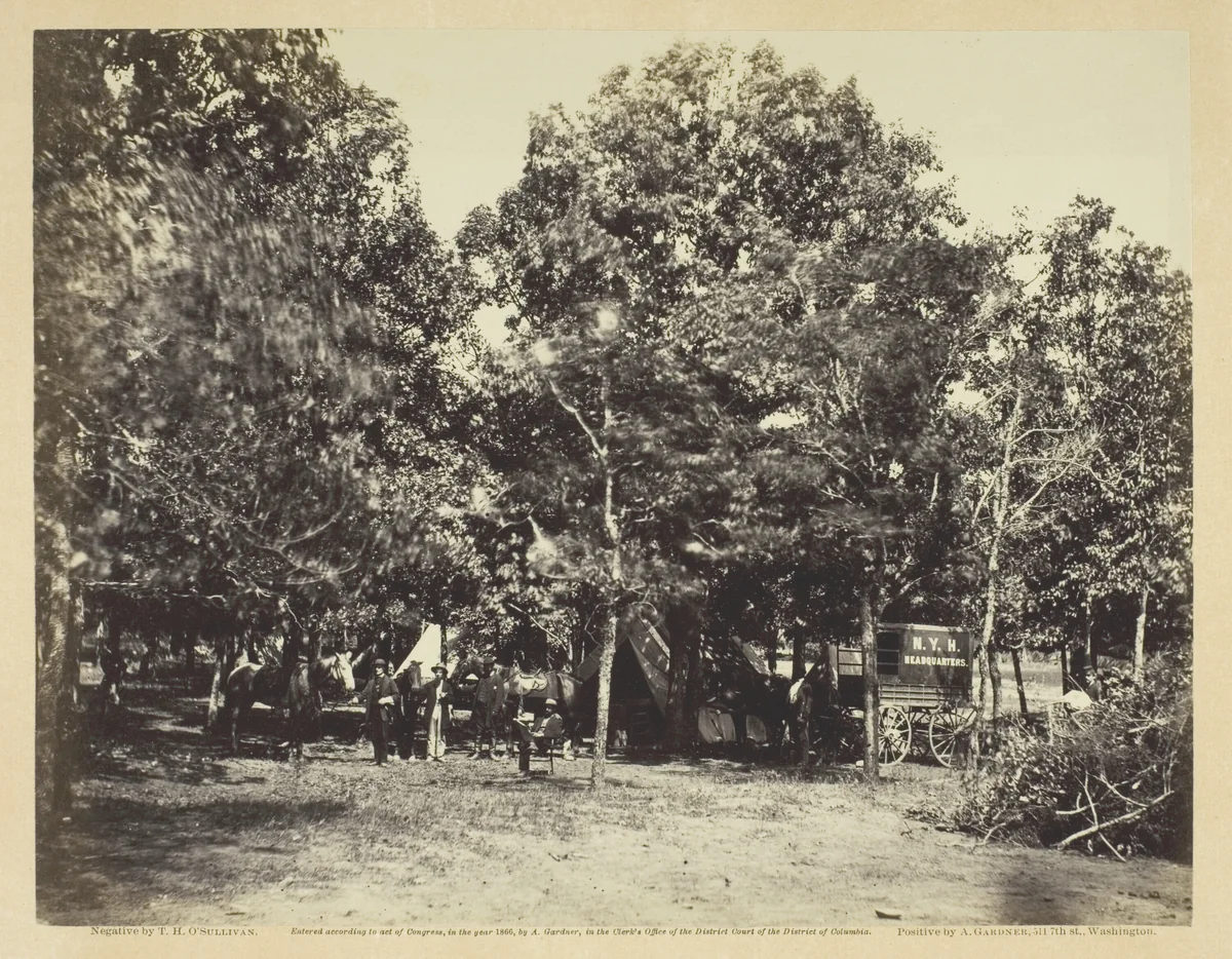 Head-Quarters, New York Herald, Army of the Potomac by Timothy O'Sullivan, photograph, 1863