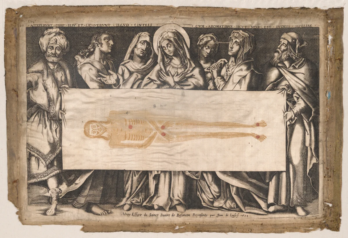 The Holy Shroud of Besançon by Jean de Loisy, print, 1634
