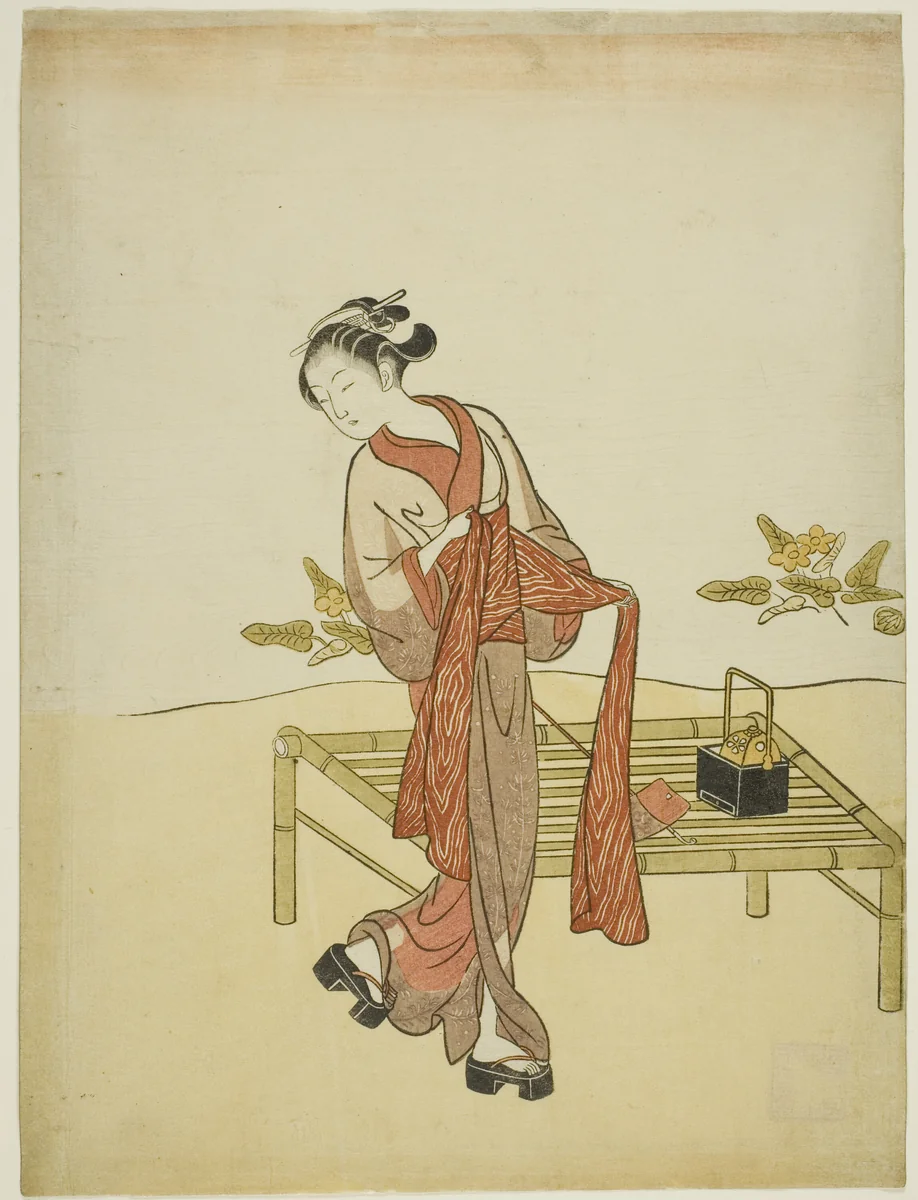 By the Stream by Suzuki Harunobu (鈴木春信), print, 1760-1770